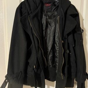 Yoki Women’s Black Trench Coat